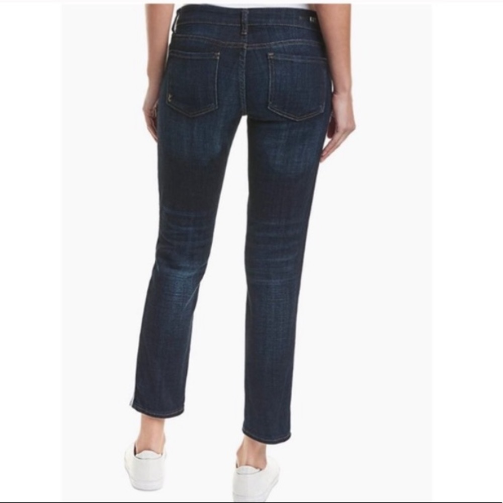 Kut from the Kloth Stevie Ankle Straight Leg Jean with Blue Varsity Side Stripes - Picture 4 of 12